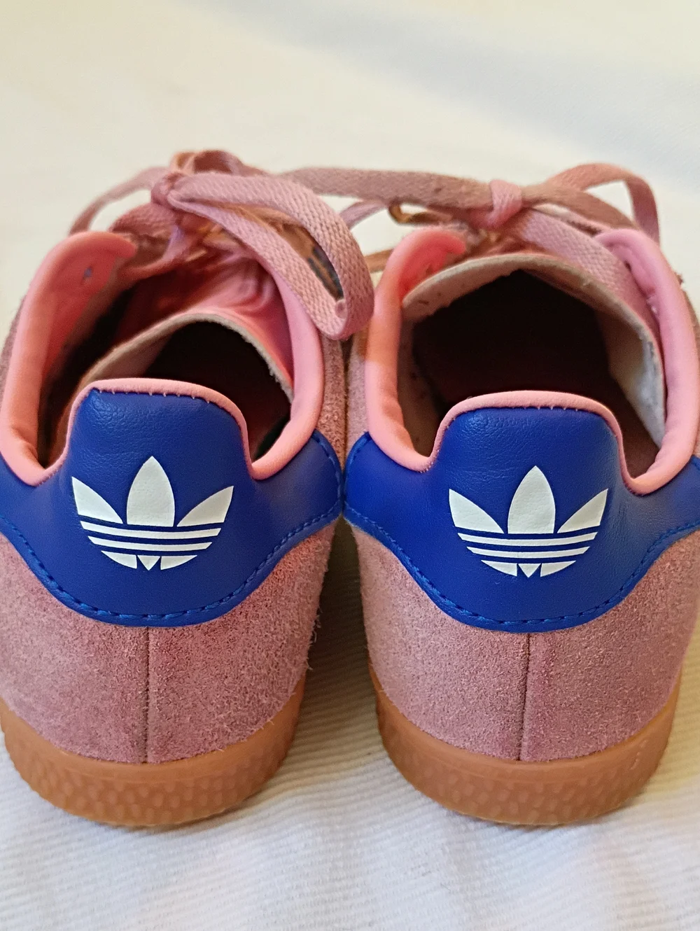 adidas Gazelle Kids Pink Suede Sneakers with Blue Stripes